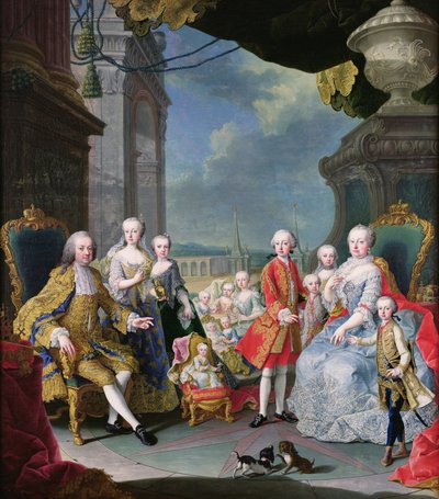 Franz Stephan I (1708-65) avec sa femme Marie-Thérèse (1717-80) et leurs enfants - Martin II Mytens or Meytens